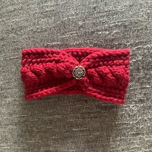 Red Ear Warmer Headband